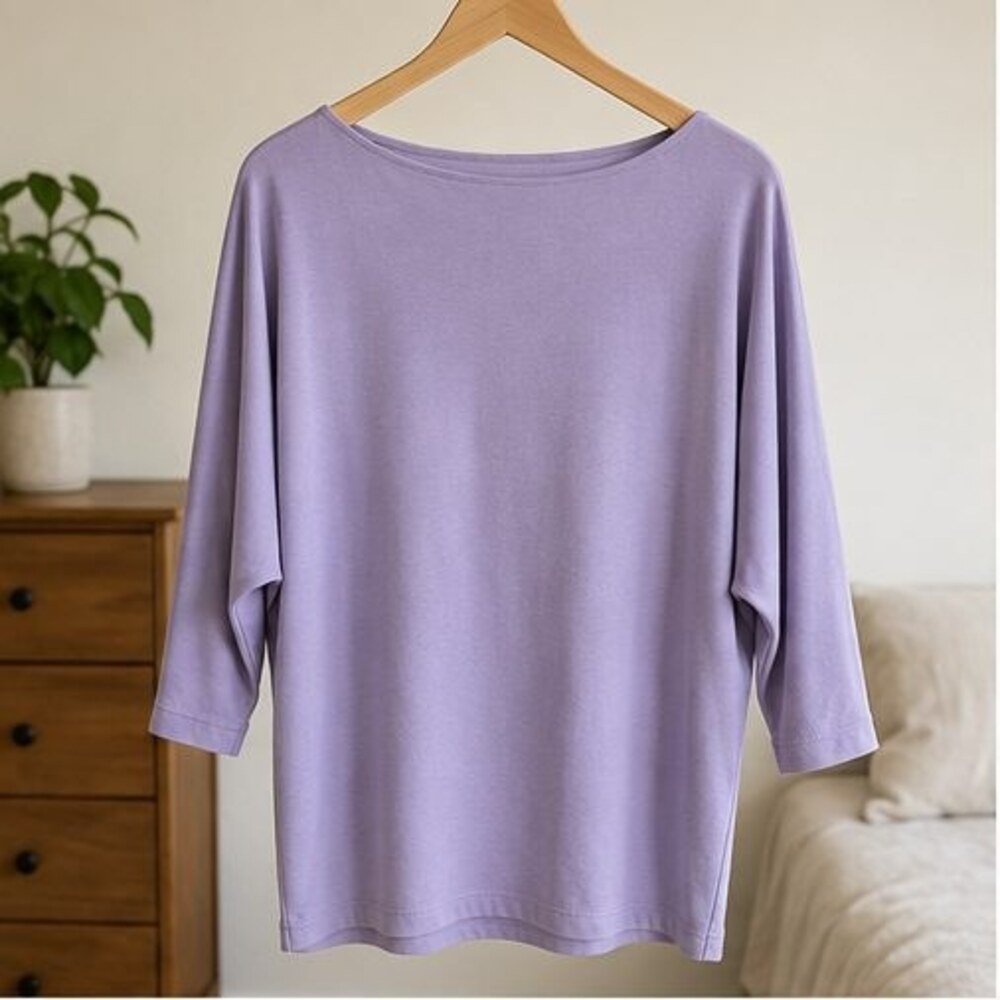 Lilac Boat Neck Dolman Top